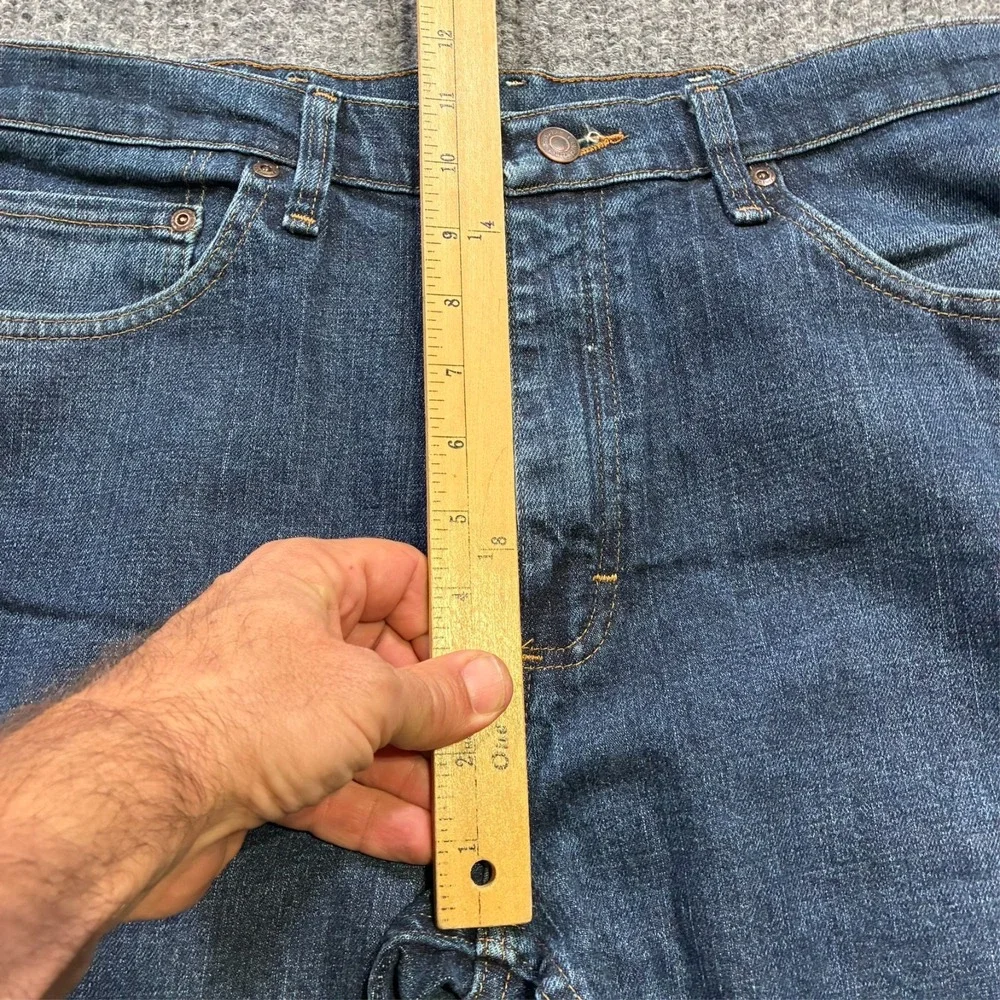Wrangler Mens Straight Jeans Size 34x30 Blue Denim Regular Fit Stretch Mid Rise